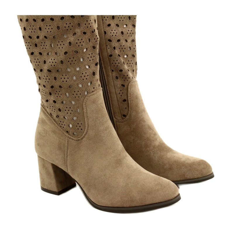 M.Daszyński Prolamované Boty Na Baru Béžová SA156-10 béžový 4