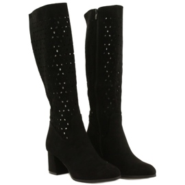 M.Daszyński Prolamované Boty Na Baru Černá SA156-10 černý 2