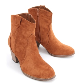 Kovbojské boty na vysokém podpatku značky Seed Camel hnědý 1