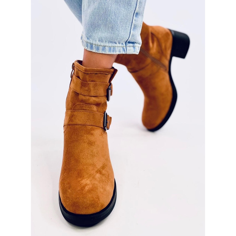 Široké podpatky Teoo Camel hnědý 1