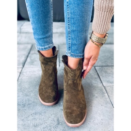 Boty na skrytém klínu Deer Green zelený 2