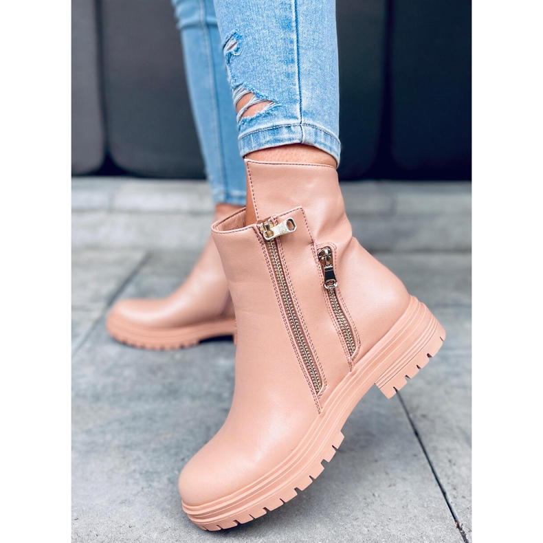 Ploché dámské kozačky Janine béžový 1