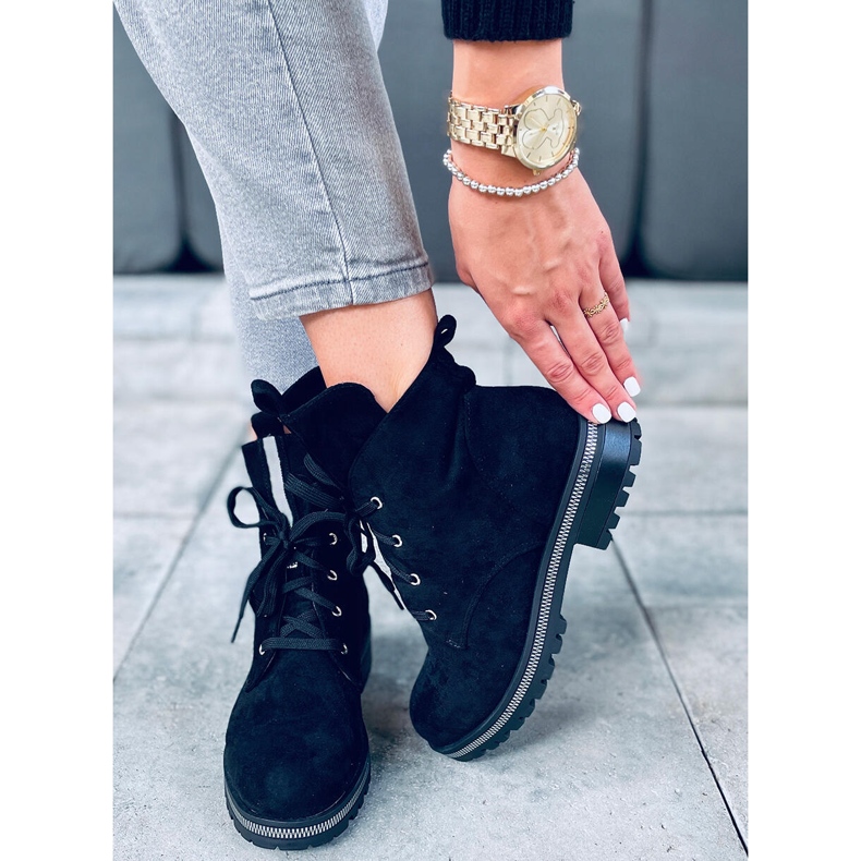 Šněrovací boty Bing Black černá 2