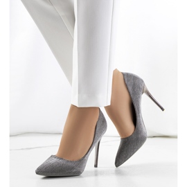 BM Stříbrné lesklé podpatky Mckee stříbrný 1