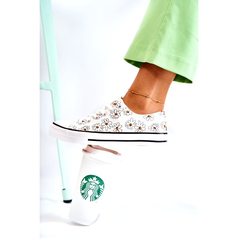 PS1 Dámské nízké tenisky s bílými květy Janey 1