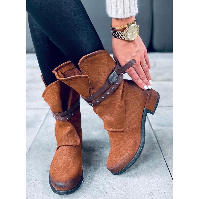 Vojenské dámské kozačky Aina Camel hnědý 1