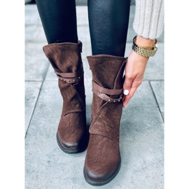 Vojenské dámské kozačky Aina Brown hnědý 1 Vojenské dámské kozačky Aina Brown hnědý 1