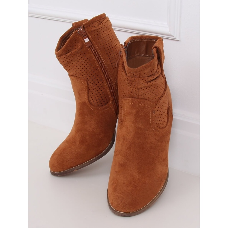 Vysoké podpatky Fonda Camel hnědý 2