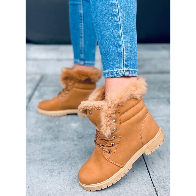 Dámské dřevěné kozačky Well Camel hnědý 1