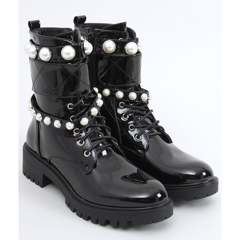 Lakované tašky s perlami Beni Black černá 2