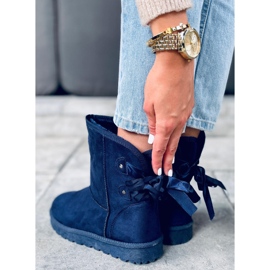 Sněhule Emusy s mašlemi Stella Blue námořnická modrá 1 Sněhule Emusy s mašlemi Stella Blue námořnická modrá 1