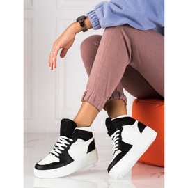 Dámské vysoké černo-bílé tenisky Shelovet bílý černá 1