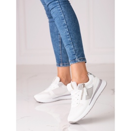 Bílé dámské tenisky Shelovet s bílou podrážkou bílý fialový 1