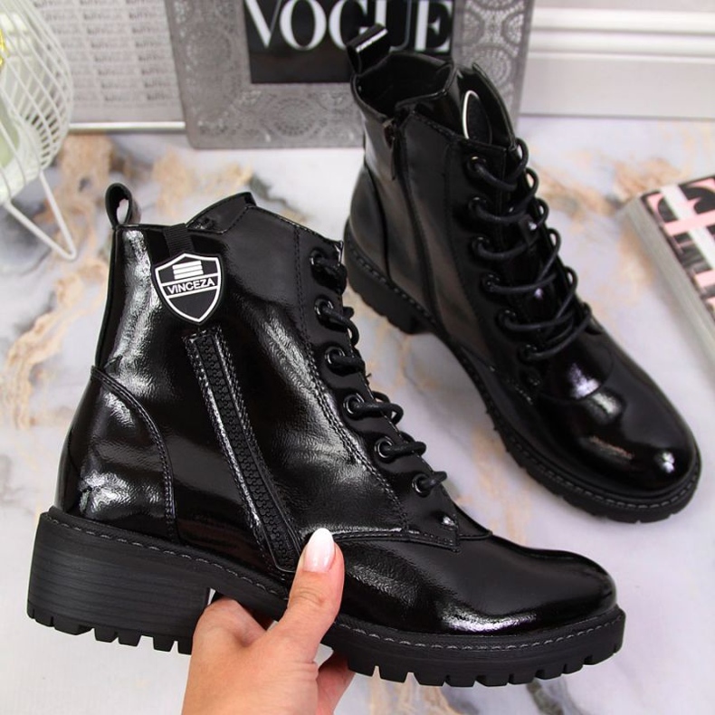 Zateplené holínky Vinceza W JAN138A černé lakované černá 1