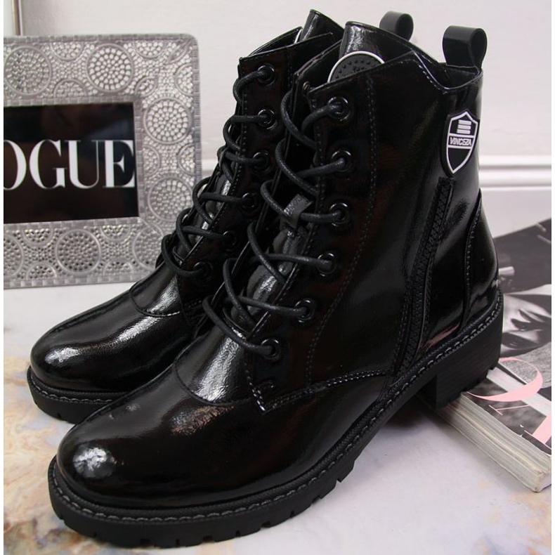 Zateplené holínky Vinceza W JAN138A černé lakované černá 2