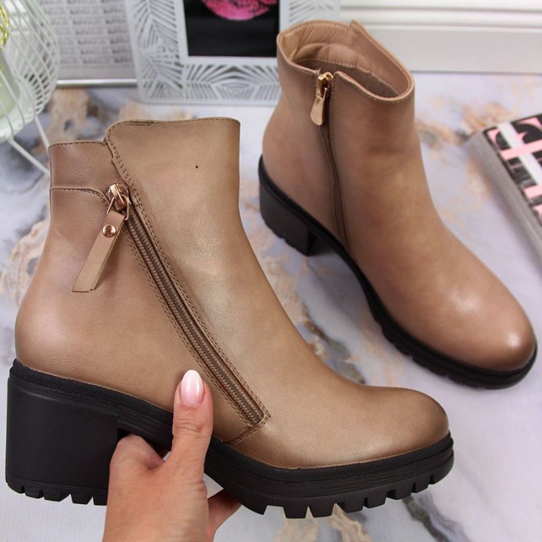 Vinceza W JAN139B béžové kozačky dělnické béžový 1 Vinceza W JAN139B béžové kozačky dělnické béžový 1