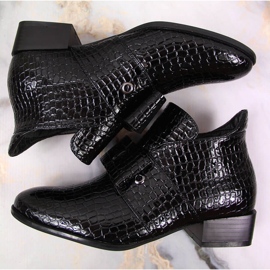 Dámské kozačky Jodhpur kozačky s lakovanou černou mašlí Potocki černá 1