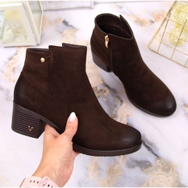 Dámské kozačky na postu hnědého eko-semišu Potocki hnědý 1