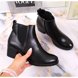 Dámské zateplené holínky černé hadí kůže Potocki černá 1