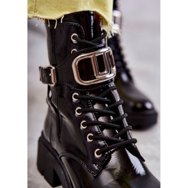 PG1 Lakované teplé dámské kozačky černé Costello černá 1