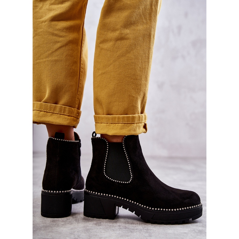 PG1 Dámské černé kozačky Afaries s cvočky černá 2