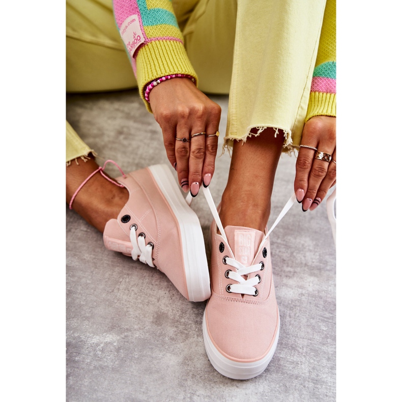 Dámské látkové tenisky Big Star KK274020 Nude růžový 1