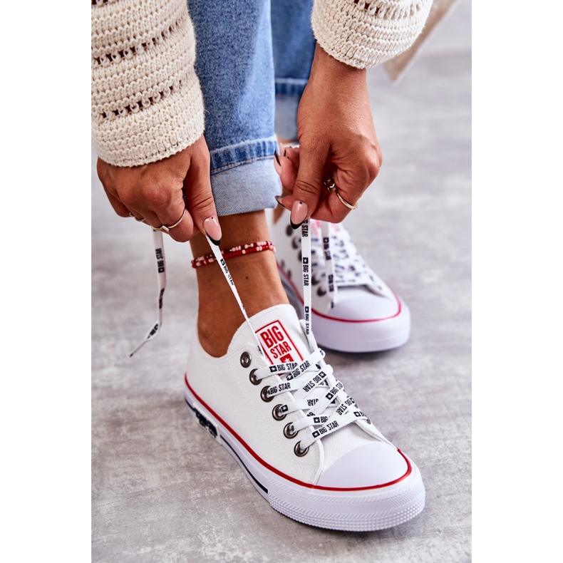 Dámské Materiál Sneakers Big Star KK274101 Bílé bílý 1