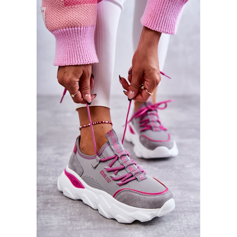 Dámské tenisky Memory Foam System Big Star KK274030 Grey růžový šedá 2