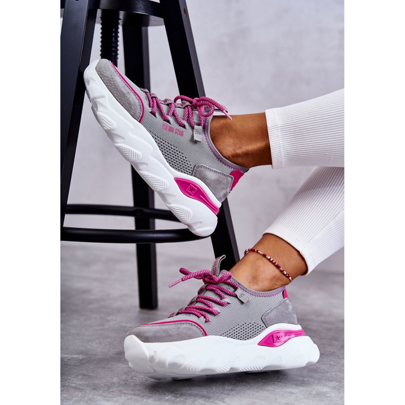 Dámské tenisky Memory Foam System Big Star KK274030 Grey růžový šedá 1