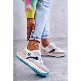 Dámské sportovní tenisky Big Star KK274097 White-Pink bílý růžový šedá 2