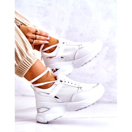 PG1 Dámské lesklé sportovní boty na klínku, bílá aktivita bílý 5