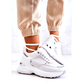 PG1 Dámské lesklé sportovní boty na klínku, bílá aktivita bílý 3