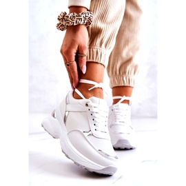 PG1 Dámské lesklé sportovní boty na klínku, bílá aktivita bílý 1