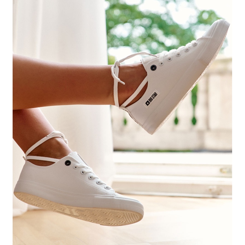 Dámské tenisky z nízkého materiálu Big Star KK274008 Bílé bílý 1