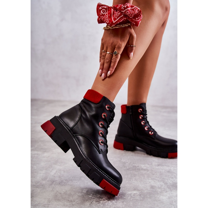 PG1 Kožené Boty Pracovníci Na černém Messa Zipu černá 2