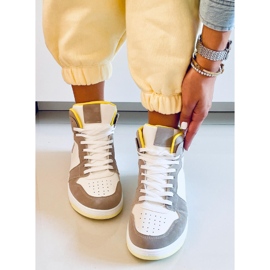 PA1 Vysoké tenisky Dorcas Khaki béžový bílý 2