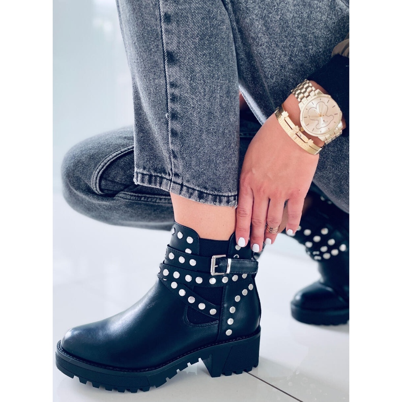 Kozačky s cvočky Hurt Black černá 2 Kozačky s cvočky Hurt Black černá 2