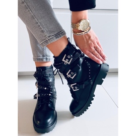 Fleur Černé vojenské boty černý 2