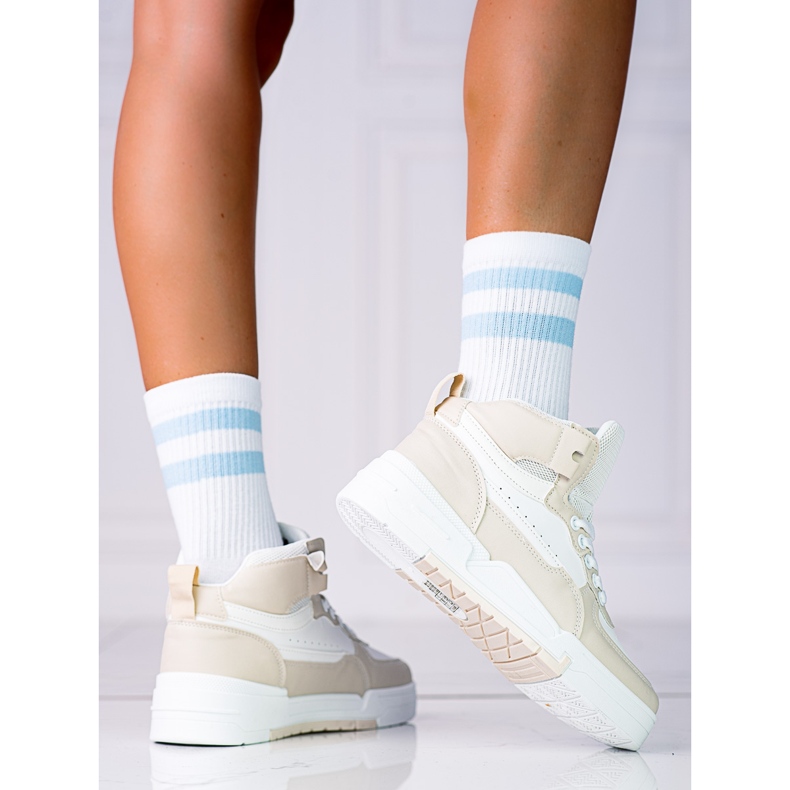 Dámské tenisky Shelovet s vysokým svrškem, béžové béžový 1