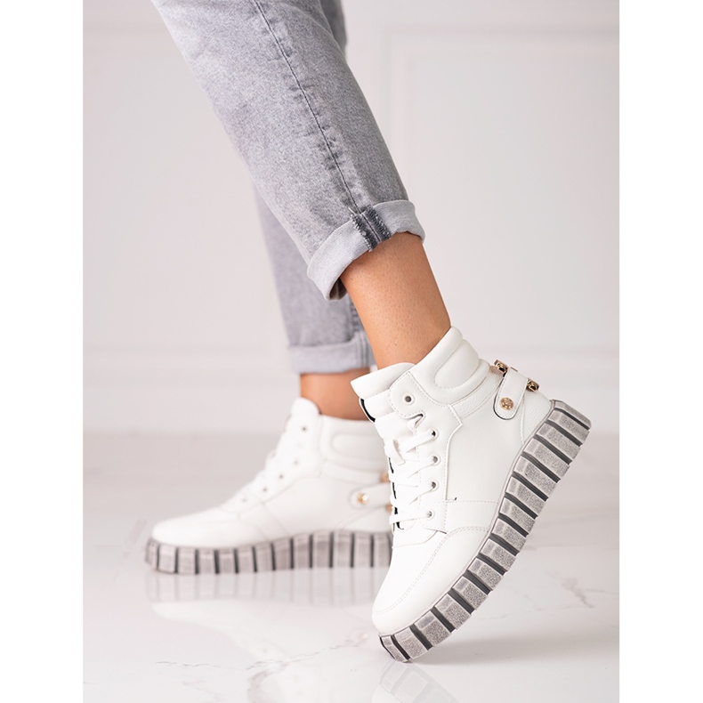 W. Potocki Dámské sportovní boty Potocki bílé na platformě bílý 1 W. Potocki Dámské sportovní boty Potocki bílé na platformě bílý 1