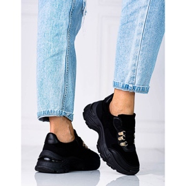 Dámské tenisky na hrubé podrážce Shelovet černé barvy černá 1