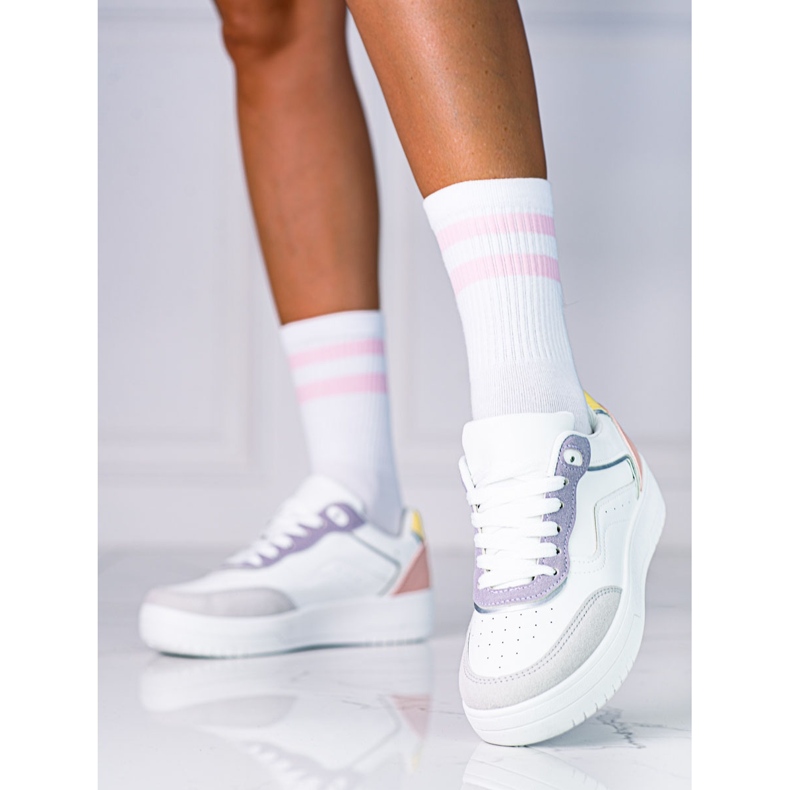 Dámské sportovní boty Shelovet na bílé platformě bílý 1