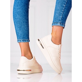 Shelovet bílé šněrovací sportovní boty z ekologické kůže, béžová béžový 2 Shelovet bílé šněrovací sportovní boty z ekologické kůže, béžová béžový 2