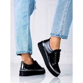 W. Potocki Dámské tenisky Shelovet z lakované ekologické kůže černá 2