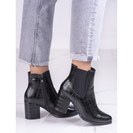 Holínky Jodhpur na sloupku Shelovet černé se vzorem černá 1