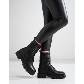 Shelovet dámské dělnice s přezkami černá 1