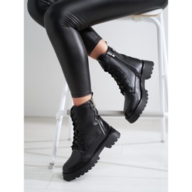 Dámské černé Workers s ozdobným Shelovet zipem černá 1