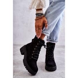 PG1 Dámské semišové zateplené kozačky se zipem černá Emilien 1