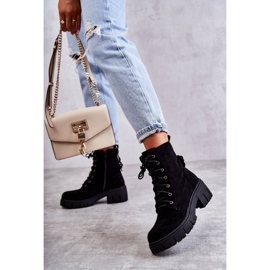 PG1 Dámské semišové zateplené kozačky se zipem černá Emilien 2