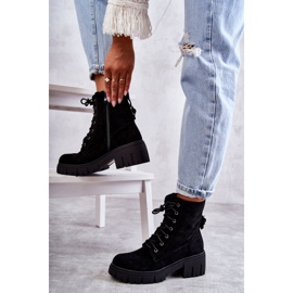 PG1 Dámské semišové zateplené kozačky se zipem černá Emilien 4